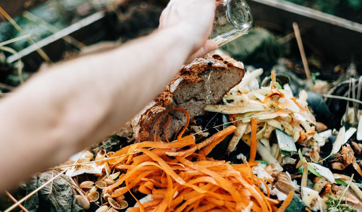 Adding to the compost pile